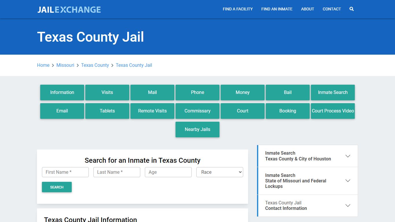Texas County Jail Roster Lookup, MO, Inmate Search